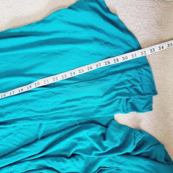 Yest Netherlands Teal Lightweight Viscose Stretch Open Front Cardigan 20 Plus - Picture 4 of 8